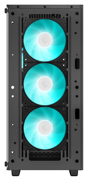 Фото Deepcool CC560 V2 без БП, боковое окно (закаленное стекло), 3x120мм LED вентилятор спереди и 1x120мм LED вентилятор сзади, черный, ATX (R-CC560-BKGAA4-G-2)
