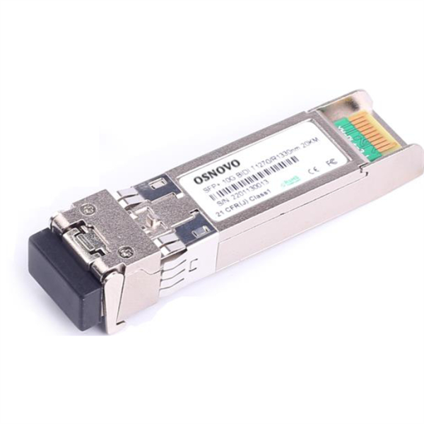 OSNOVO SFP-S1LC15-10G-1270-1330 Оптический SFP Модуль 10G. Одно волокно Single Mode. Скорость: до 10 Гбит/c. Тип разъема: LC. Оптический бюджет: 15дБ. Расстояние передачи - до 20км. Рабочая длина волн