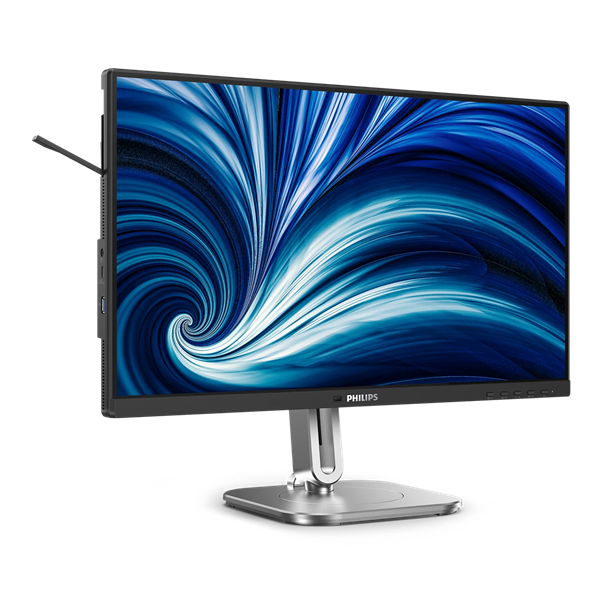 Фото 23,8" Philips 24B2N4200 1920x1080 WLED 16:9 IPS 300cd, 1500:1, 4ms, 178°/178°, VGA, HDMI, DP, USB Hub: 4хUSB 3.2, USB-C(15W) Speakers, 120Hz, Tilt, Height, Swivel, Pivot, Internal, VESA, Black, 3y