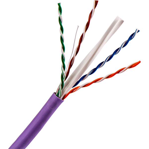Кабель TWT UTP, 4 пары, Кат.6, нг(А)-LS, IEC 60332-3, 305 метров, фиолетовый