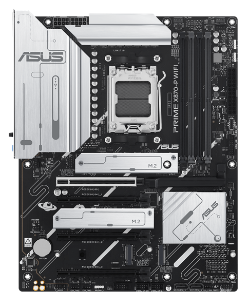 ASUS PRIME X870-P WIFI, AM5, X870, 4*DDR5, 2*SATA, 4*M.2, 4*USB 3.2, 2*USB 2.0, 2*Type-C, 5*PCIx16, HDMI, ATX; 90MB1IS0-M0EAY0