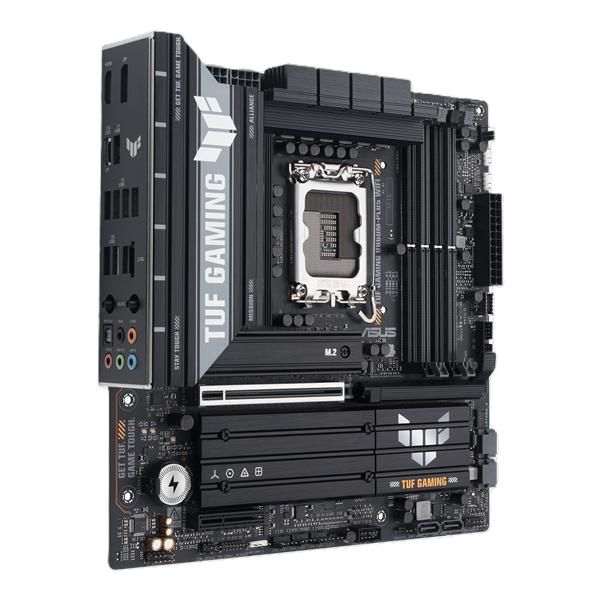 Фото ASUS TUF GAMING B860M-PLUS WIFI, LGA1851, B860, 4*DDR5, 4*SATA, 3*M.2, 6*USB 3.2, 1*USB 2.0, Type-C, 1*PCIx16, 1*PCIx4, DP+HDMI, mATX; 90MB1JV0-M0EAY0