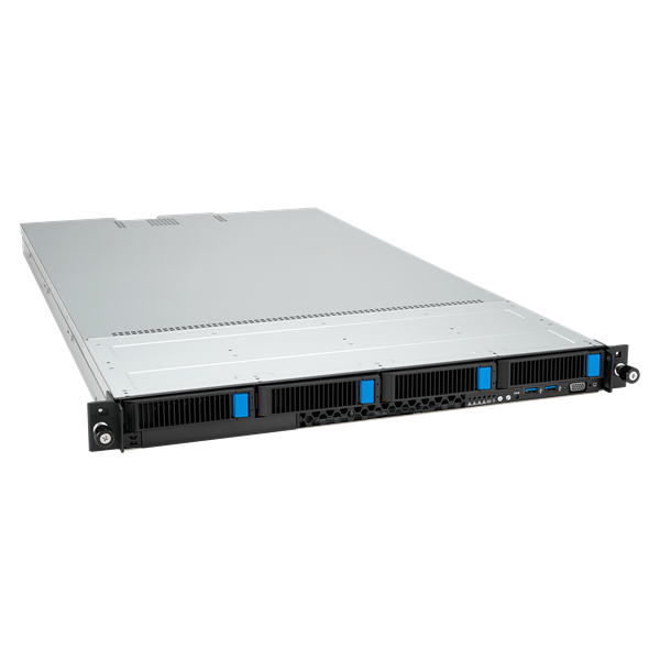 Фото ASUS RS501A-E12-RS4: 1U, 1x AMD EPYC 9004/9005 SP5 (TDP 360–400W), 24x DDR5 RDIMM (up to 3TB), 4x 2.5/3.5 SATA/U.2, 2x M.2 , 3x PCIe 5.0 + OCP 3.0, 2x 1GbE, 2x 1600W PSU