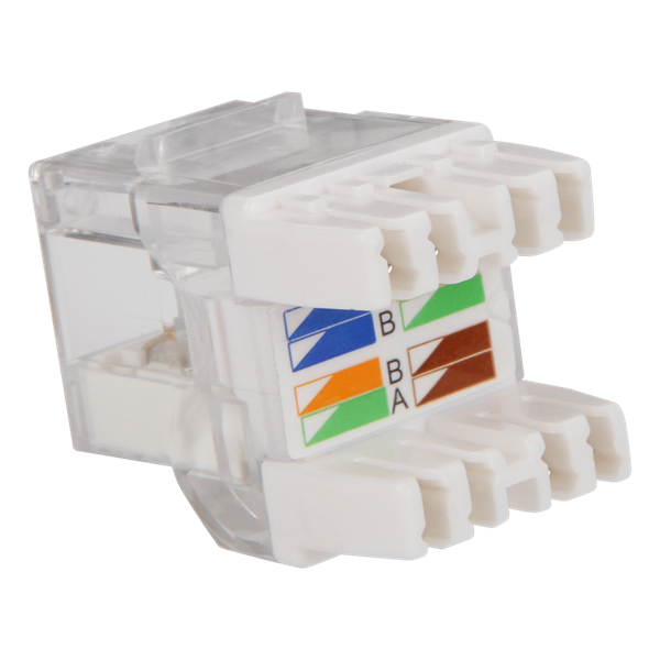 Фото Модуль Keystone, RJ45, кат.5E, UTP, 180 градусов, с индикатором, белый