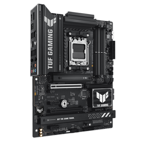 Фото ASUS TUF GAMING B850-PLUS WIFI, AM5, B850, 4*DDR5, 4*SATA, 3*M.2, 7*USB 3.2, 2*USB 2.0, Type-C, 3*PCIx16, 2*PCIx1, DP+HDMI, ATX; 90MB1J30-M0EAY0