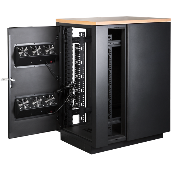 Фото Шкаф LANMASTER SOUNDPROOF звукоизолированный 24U 750x1130 мм, отделка под дерево, цвет лиственница
