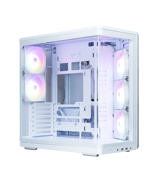 Фото ZALMAN P60, ATX, WHITE, WINDOW, 2x3.5", 3x2.5", 1xUSB TYPE-C, 2xUSB3.0, SIDE 3x120mm ARGB, REAR 2x120mm ARGB