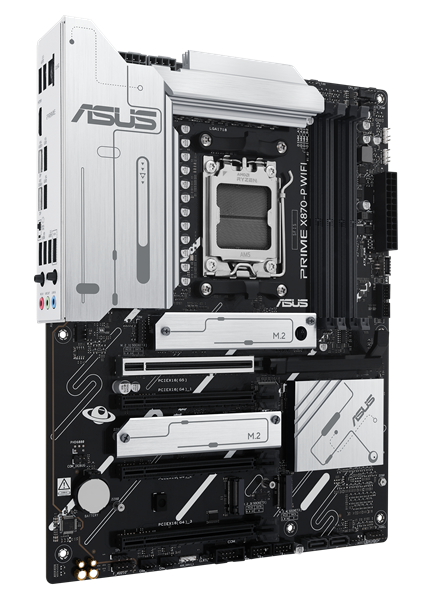 Фото ASUS PRIME X870-P WIFI, AM5, X870, 4*DDR5, 2*SATA, 4*M.2, 4*USB 3.2, 2*USB 2.0, 2*Type-C, 5*PCIx16, HDMI, ATX; 90MB1IS0-M0EAY0