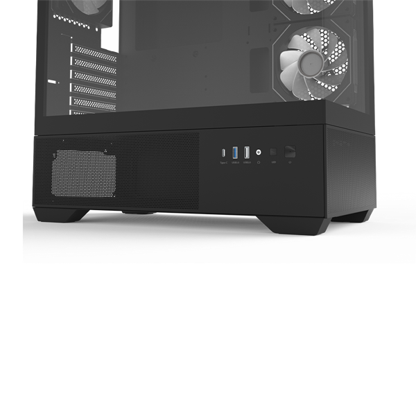 Фото ZALMAN CHRONIX V2, ATX, BLACK, WINDOW, 1xCombo (3.5’’ or 2.5’’), 1x3.5’’HDD, 2x2.5’’SSD, 1xUSB2.0, 1xUSB3.0, 1xUSB Type-C, SIDE 2x120mm ARGB, REAR 1x120mm ARGB