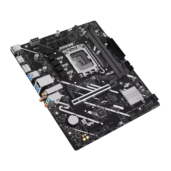 Фото ASUS PRIME B760M-F WIFI, LGA1700, B760, 2*DDR5, 4*SATA, 2*M.2, 4*USB 3.2, 2*USB 2.0, 1*PCIx16, 1*PCIx1, HDMI+DP, mATX; 90MB1N00-M0EAY0
