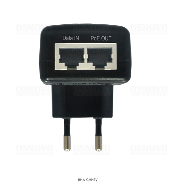 Фото OSNOVO Midspan-1/151A PoE-инжектор Fast Ethernet на 1 порт. Совместим с оборудованием PoE IEEE 802.3af. Мощность PoE на порт - до 15.4W. Напряжение PoE - 50V(конт. 4,5(+); 7,8(-)). Порты: вх. - 1 x RJ
