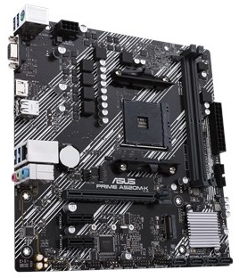 Фото ASUS PRIME A520M-K, AM4, A520, 2*DDR4, 2*DDR4, 4*SATA, 1*M.2, 4*USB 3.2, 2*USB 2.0, 1*PCIx16, 2*PCIx1, D-Sub+HDMI, mATX; 90MB1500-M0EAY0