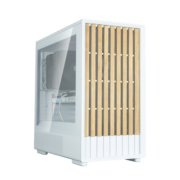 Фото ZALMAN P10 NAMU, MATX, WHITE, WINDOW, FRONT COVER WALNUT, 2x3.5", 3x2.5", 1xUSB TYPE-C, 1xUSB3.0, FRONT 2x120mm, REAR 1x120mm ARGB