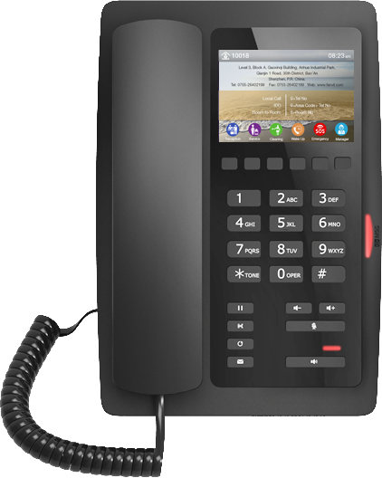 Фото Fanvil H5W, 2 SIP-акк., 3.5", 480x320 Цвет. экран, POE, БП в комп., 2x100 Mbps, Wi-Fi, Чёрный, 6 прог. клав.