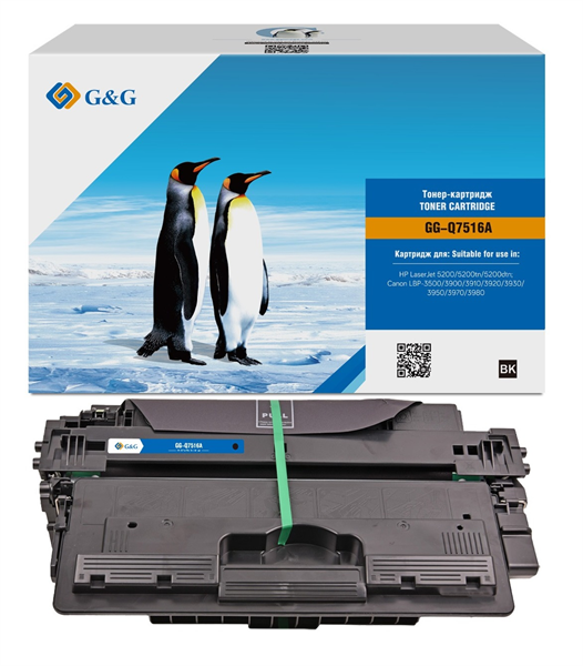 Картридж G&G GG-Q7516A Q7516A черный (12000стр.) для HP LJ 5200/5200tn/5200dtn