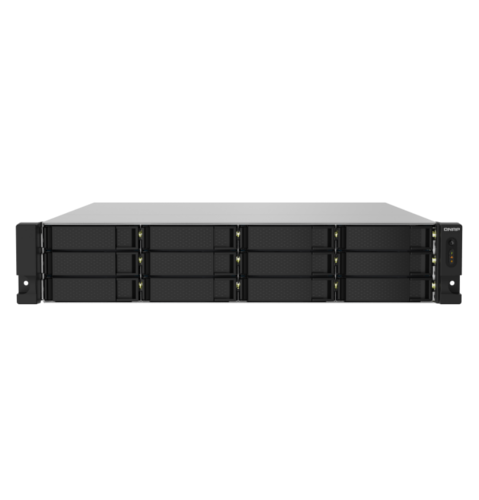 Фото QNAP SMB 2U/12bay QC 1,7GhzCPU/4Gb(upto16Gb)/upto 24HDD with TL-R1200S-RP/SATA(3,5" 2,5")/ 4xUSB3.2/1xExp.slot/2x2,5Gb 2x10Gb(SFP+)/iSCSI/2xPS/no rail(RAIL-B02)/3YW TS-1232PXU-RP-4G-EU-RU