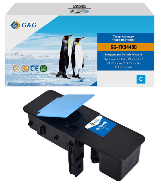Тонер-картридж G&G toner-cartridge for Kyocera ECOSYS PA2100cx/PA2100cwx/MA2100cfx/MA2100cwfx 2400 pages GG-TK5440C  with chip гарантия 36 мес.