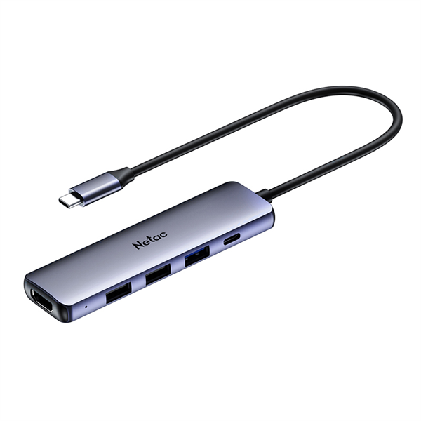 Фото Netac Hub WF13, Type-C to USB3.0+USB2.0*2+100W PD+HDMI (repl. NT08WF13-30GR)