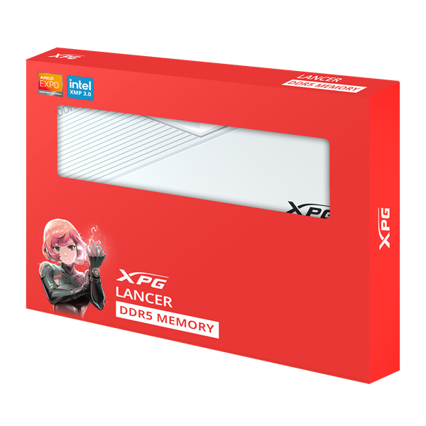 Фото ADATA LANCER DDR5 DIMM 32GB 6000MHz 2*16GB 30-40-40 1.4V WHITE DUAL COLOR BOX