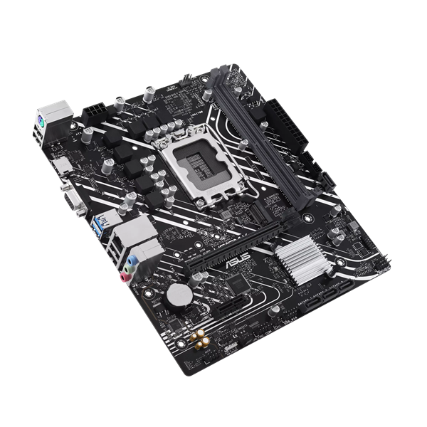 Фото ASUS PRIME H610M-K, LGA1700, H610, 2*DDR5, 4*SATA, 1*M.2, 2*USB 3.2, 4*USB 2.0, 1*PCIx16, 1*PCIx1, HDMI+VGA, mATX; 90MB1GA0-M0EAY0