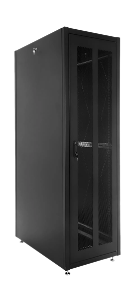 Фото ЦМО Шкаф телекоммуникационный напольный ЭКОНОМ 48U (800х1000) дверь перфорированная 2 шт., цвет черный