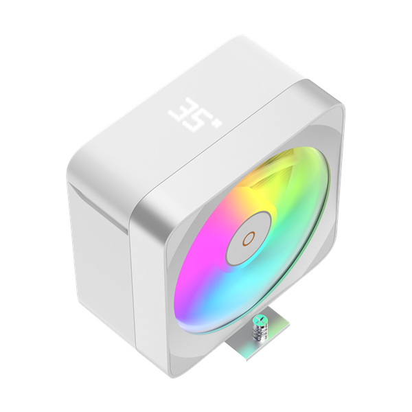 Фото Ocypus Delta A40 EX WH Digital, 120mm ARGB FAN, Top Display Panel, 4 HEAT PIPES, 4-PIN PWM, 500-1800 RPM, 29DBA, HYDRO BEARING, LGA115X/1200/1700/18XX, AM4/AM5