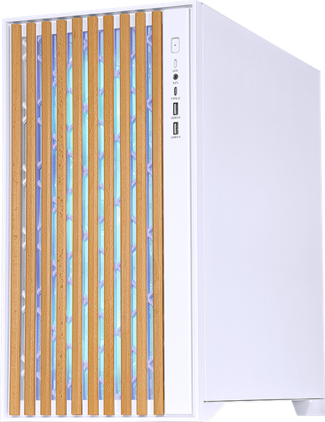 Фото Formula V Line TimberLine T0 White, ATX, wood+plastic front, TYPE-C*1, USB3.0*2, FRONT 3x120mm FRGB, REAR 1x120mm FRGB