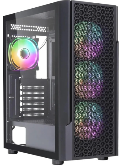 Accord 3312 black w/o PSU ATX 2xUSB2.0 1xUSB3.0 audio bott PSU