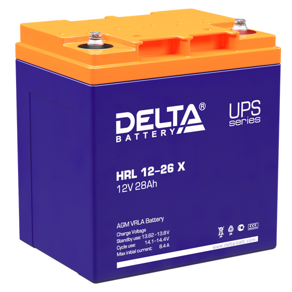 Delta Аккумуляторная батарея для ИБП (10-12 лет)HRL 12-26 X (12V / 26Ah) (4614010610008)