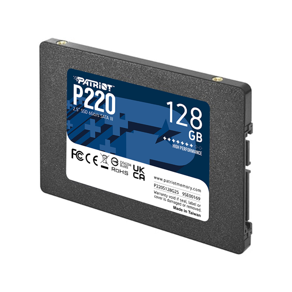 Фото Patriot SSD P220 128GB SATA3 2.5" R550/W480 TBW 60TB 3D NAND