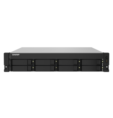 Фото QNAP SMB 2U/8bay QC 1,7GhzCPU/4Gb(upto16Gb)/upto 20HDD with TL-R1200S-RP/SATA(3,5" 2,5")/ 4xUSB3.2/1xExp.slot/2x2,5Gb 2x10Gb(SFP+)/iSCSI/2xPS/no rail(RAIL-B02)/3YW TS-832PXU-RP-4G-EU-RU