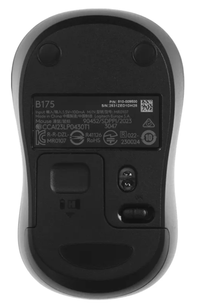 Фото Logitech Wireless Mouse B175, Black, CN, [910-004332]