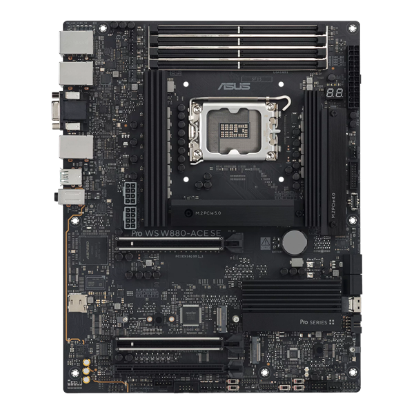 ASUS PRO WS W880-ACE SE, W880, LGA1851, 4*DDR5, 4*SATA, 4*M.2, 1*USB 3.2, 6*USB 2.0, Type-C, 3*PCIx16, HDMI+VGA, ATX; 90MB1KV0-M0EAY0