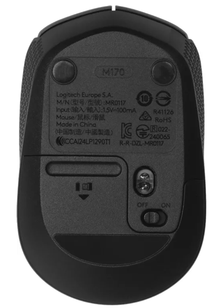 Фото Logitech Wireless Mouse M170, Grey, CN, [910-004642/910-004646]