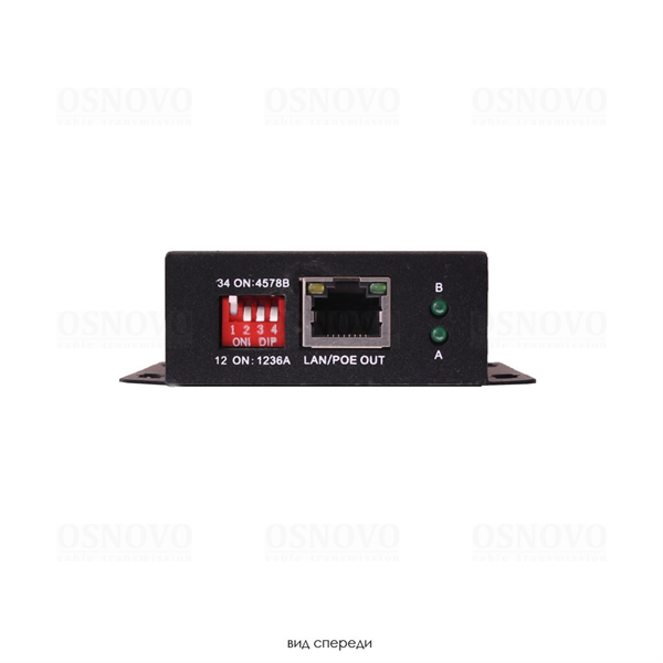 Фото OSNOVO E-PoE/1A PoE удлинитель 10M/100M Fast Ethernet на 400м (до 30W). Увеличение расстояния передачи данных + питание на 100м (В режиме "S" - до 400м). Совместим с оборудованием PoE IEEE 802.3af/at.