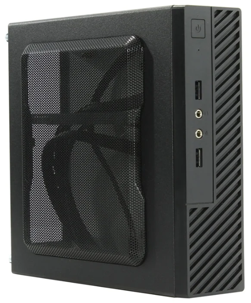 Slim Case Powerman ME100S-BK U3*2, front fan 4cm, HDD frame Upper type+ "L"+"I" types 120W adapter, GM-120 DC-ATX Mini ITX