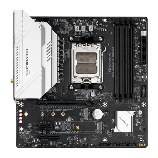 Фото MAXSUN MS-Terminator B650M WIFI6, AM5, B650, 4*DDR5, 4*SATA 3.0, 2*M.2, USB 3.2, USB 2.0, Type-C, 1*PCIE 16, 1*PCIE 4, 1*PCIE 1, HDMI+DP, mATX