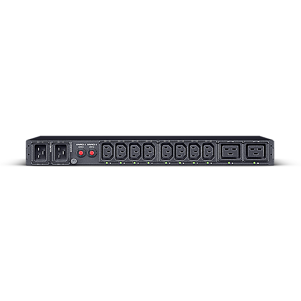 Фото Панель питания распределительная CyberPower ATS CyberPower (PDU20SWHVIEC10ATNET) 1U type, 16Amp,SNMP, plug IEC 320 C20, (8) IEC 320 C13 (2) IEC 320 C19
