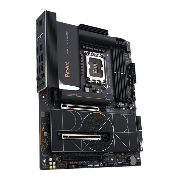 Фото ASUS PROART Z890-CREATOR WIFI, LGA1851, Z890, 4*DDR5, 4*SATA, 5*M.2, 6*USB 3.2, 1*USB 2.0, Type-C, 3*PCIx16, DP+HDMI, ATX; 90MB1JD0-M0EAY0