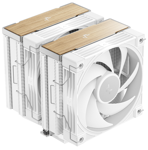 DEEPCOOL AK620 G2 WH LGA1851/1700/1200/115X/AM5/AM4 (8шт/кор, TDP 260W, PWM, DUAL Fan 120mm, 6 тепл. трубок, Copper Base, Wood-grain top cover, белый) RET (R-AK620G2-WHNNMN-GJD)
