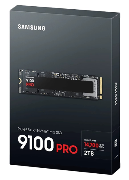 Фото SSD M.2 (PCI-E NVMe 2.0 Gen 5.0 x4) 2Tb Samsung 9100 PRO (R14800/W13400MB/s) 1year
