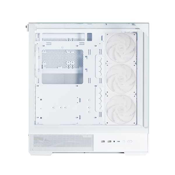 Фото ZALMAN P40 Prism Plus, ATX, WHITE, WINDOW, 3xCombo (3.5'' or 2.5"), 1xUSB TYPE-C, 2xUSB3.0, SIDE 3x120mm ARGB, REAR 1x120mm ARGB