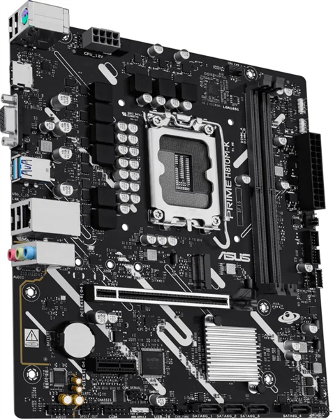 Фото ASUS PRIME H810M-K, LGA1851, H810, 2*DDR5, 4*SATA, 1*M.2, 2*USB 3.2, 4*USB 2.0, 1*PCIx16, 1*PCIx1, HDMI+VGA, mATX; 90MB1N10-M0EAY0