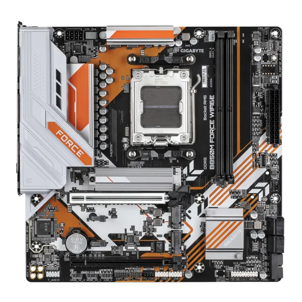 GIGABYTE B850M FORCE WF6E , AM5, B850, 2*DDR5, 4*SATA, 3*M.2, 3*USB 3.2, 2*USB 2.0, Type-C, 2*PCIx16, 1*PCIx1, DP+HDMI, mATX