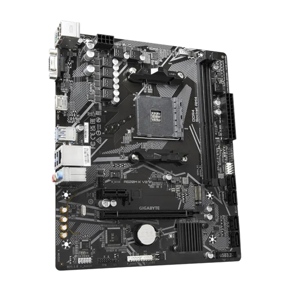 Фото GIGABYTE A520M DS3H V2, AM4, A520, 4*DDR4, 4*SATA, 1*M.2, 4*USB 3.2, 2*USB 2.0, 1*PCIx16, 1*PCIx1, DP+HDMI, mATX