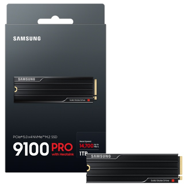 Фото SSD M.2 (PCI-E NVMe 2.0 Gen 5.0 x4) 1Tb Samsung 9100 PRO (R14800/W13400MB/s) with Heatsink, 1year