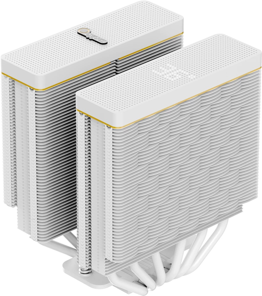 Фото Ocypus Iota A62 WH, 2x120mm FAN, Display Panel, 6 HEAT PIPES, 4-PIN PWM, 500-2000 RPM, 29DBA, FDB, LGA115X/1200/1700/18XX, AM4/AM5