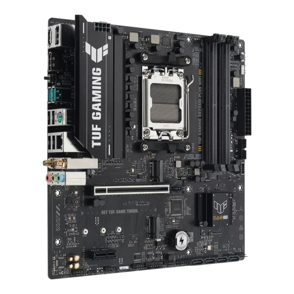 Фото ASUS TUF GAMING A620AM-PLUS WIFI, AM5, A620A, 4*DDR5, 4*SATA, 2*M.2, 2*USB 3.2, 4*USB 2.0, 1*PCIx16, 1*PCIx1, 2*DP+HDMI, mATX; 90MB1MZ0-M0EAY0