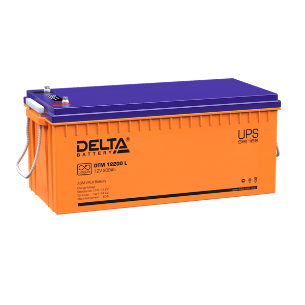 Delta Аккумуляторная батарея для ИБП DTM 12200 L (12V / 200Ah) AGM, 12 лет (4614010640005)