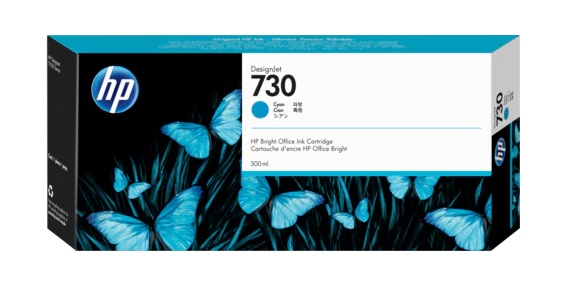 Cartridge HP 730 для DesignJet T1600/T1700/T2600, 300 мл, голубой